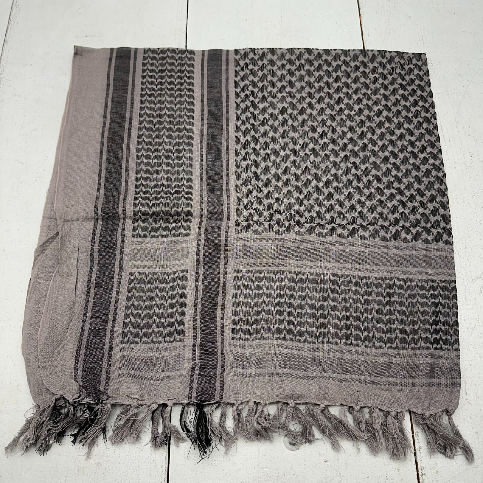FMA PLO-Tuch Shemagh Purple Black Gray Tasseled Cotton 110×110 cm NEW