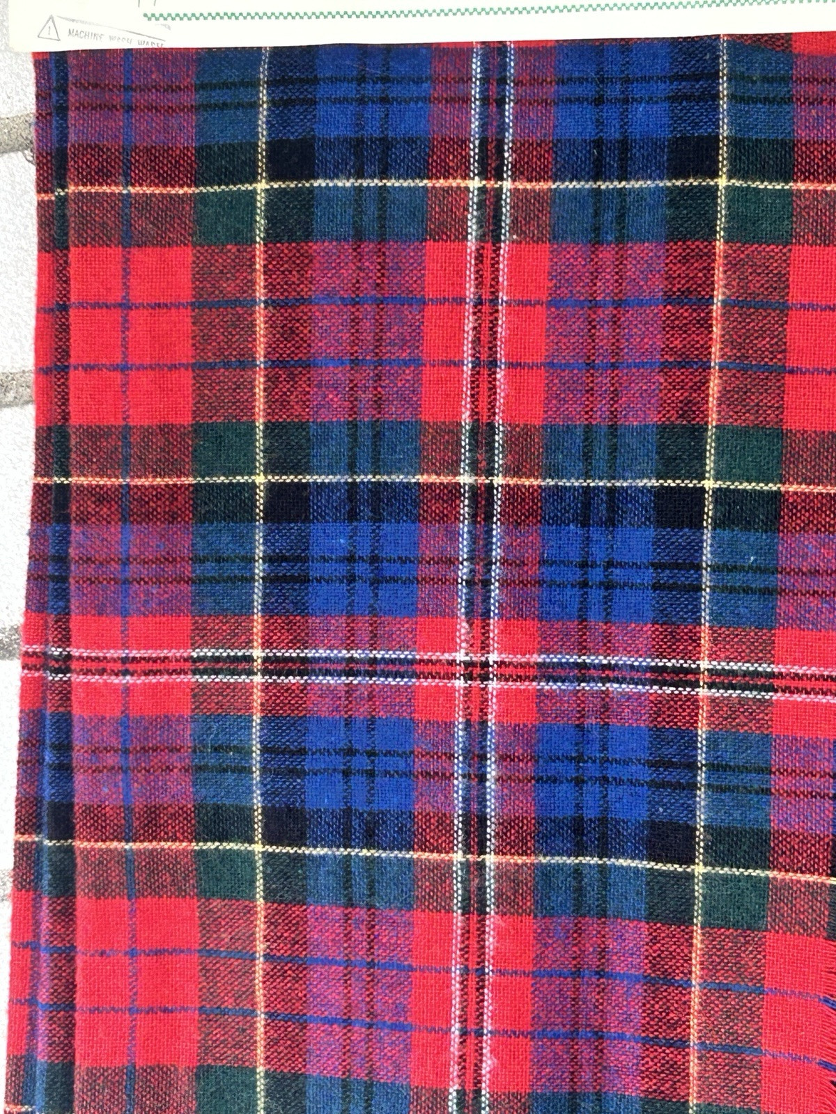 vintage highland kilt shulins woolen co plaid Fringed pleated pin womens New NOS