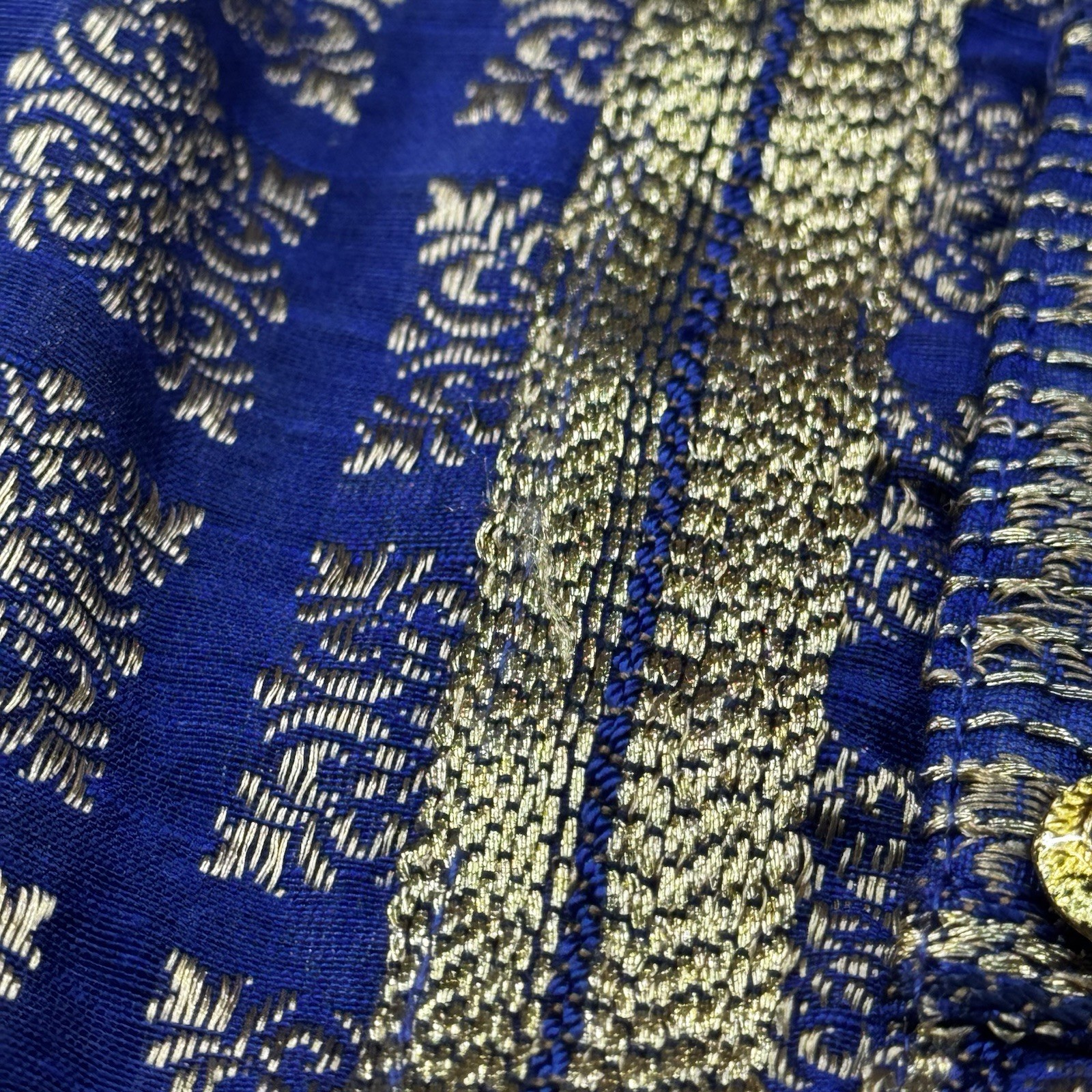 India Boys Blue Gold Kurta Sherwani Tunic Ethnic Size 26. -611