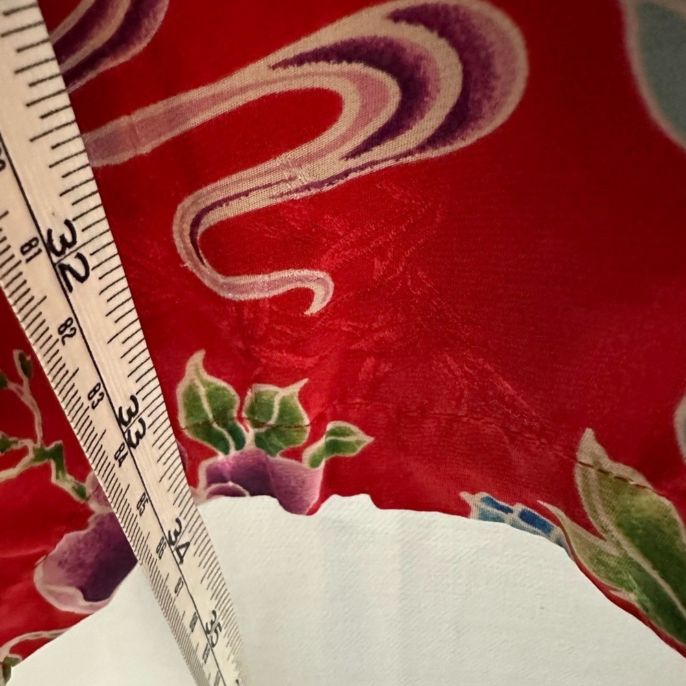 Chico’s VINTAGE Silk Button Front Floral Peacock Kimono/Dress | Sz 2 (Med)