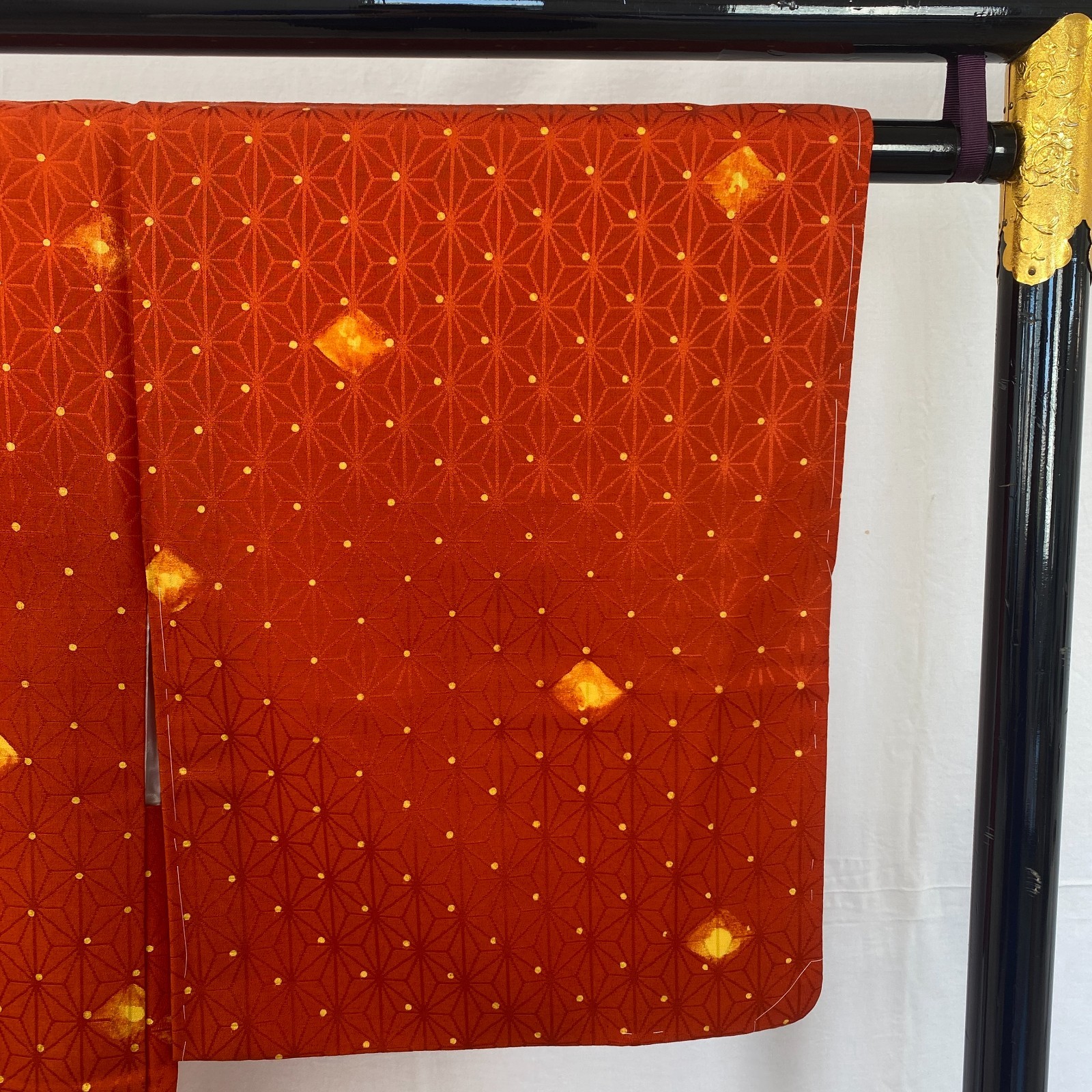 Japanese Vintage Kimono Haori Jacket Silk Red Traditional Authentic 32in