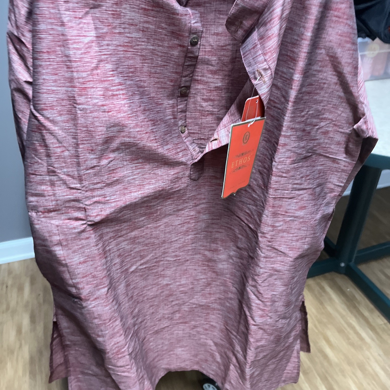 Cotton Kurta Red Top Ethos Elite Ethnic Wear Kurta