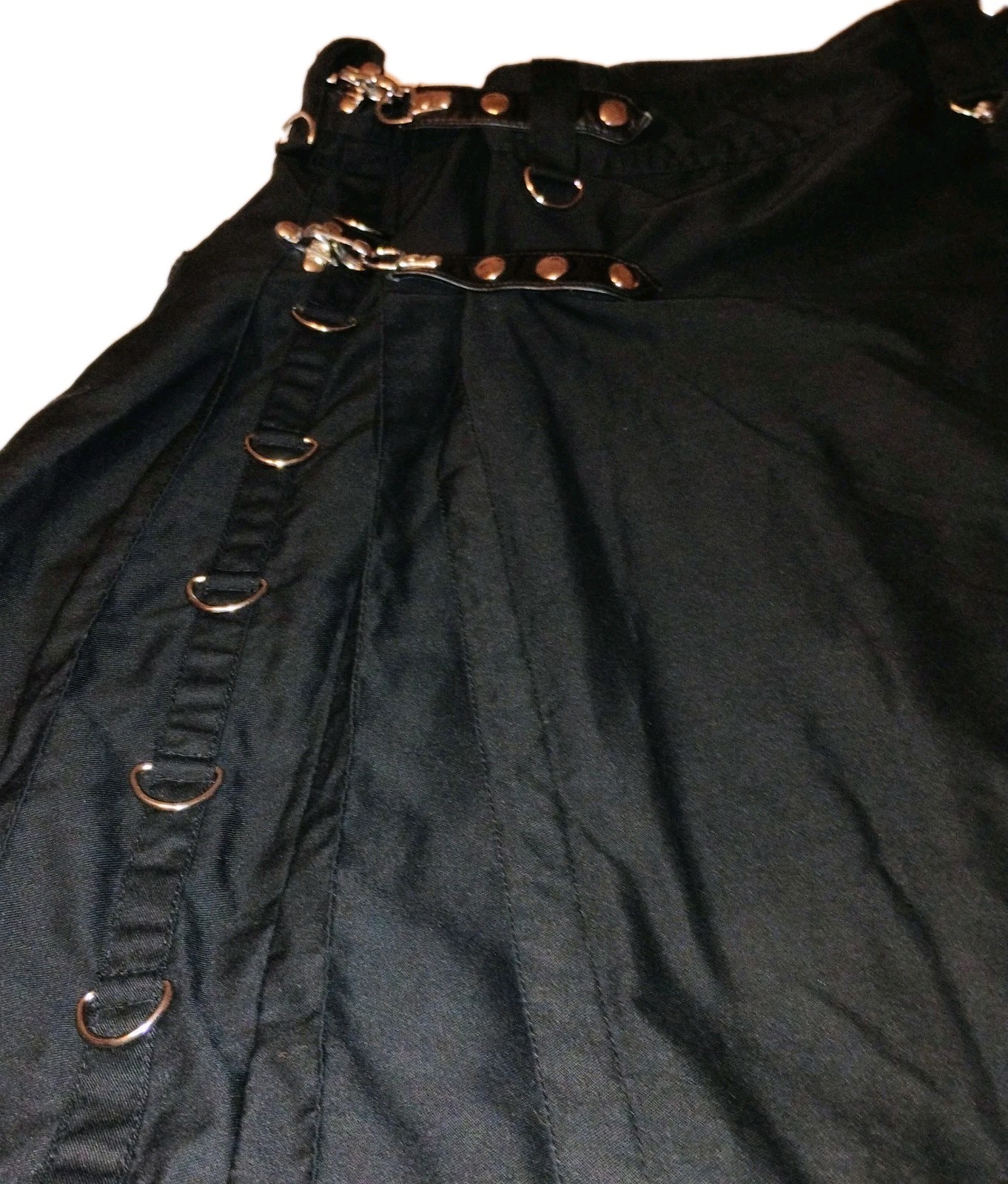 Scottish Unique Shop Grand Gothic Utility Kilt Black Cotton Men Size 42 Accents