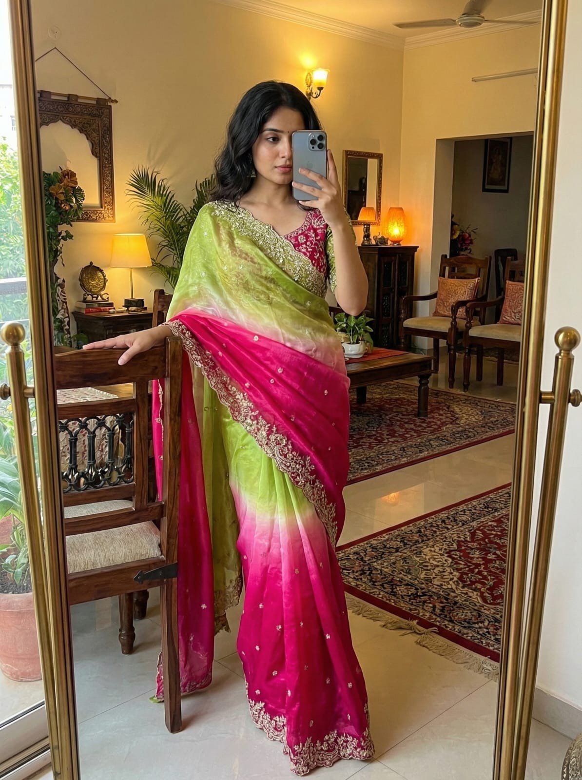 Ready to Wear Fendy Satin Saree with Heavy Sequin Embroidery | Designer Border &
