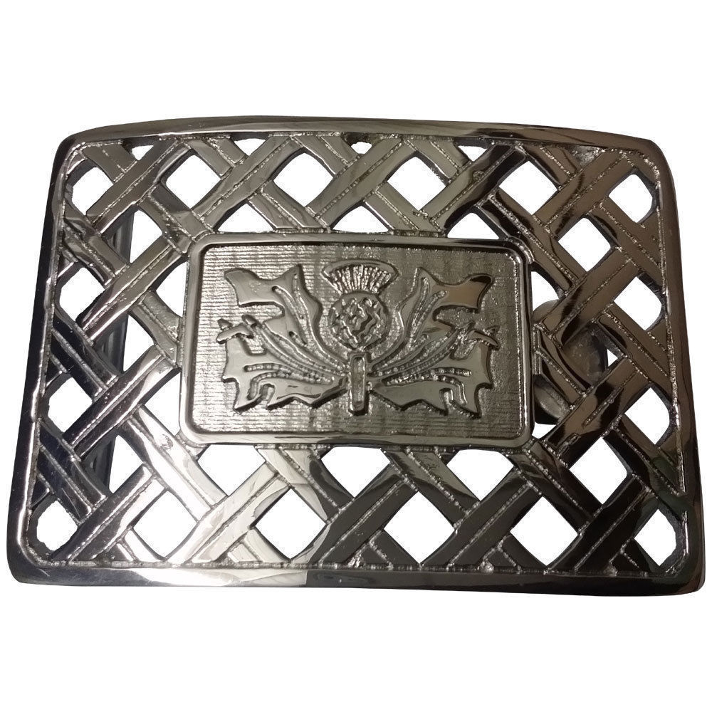 Scottish Design Black Kilt Belt Set With Belt Buckle & Kilt Pin Made For Kilt