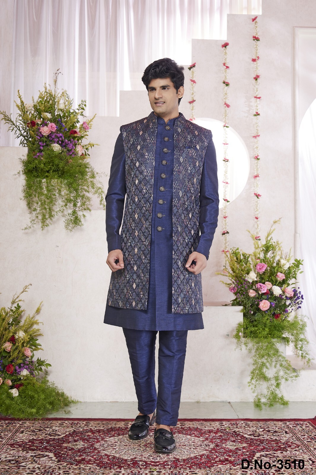 3 Pc Mens Designer Wedding Bollywood Party Wear Traditional Indo Western Dress