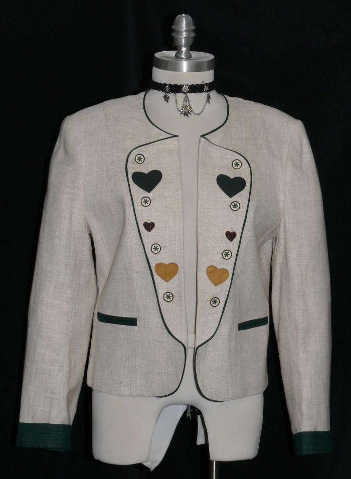 BEIGE ~ COTTON LINEN German Women SUMMER Sport Riding Dress Suit JACKET 38 10 M