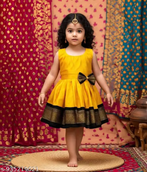 Kids South Indian Traditional Frock Dress for Girls – Silk Festive Ethnic Wear