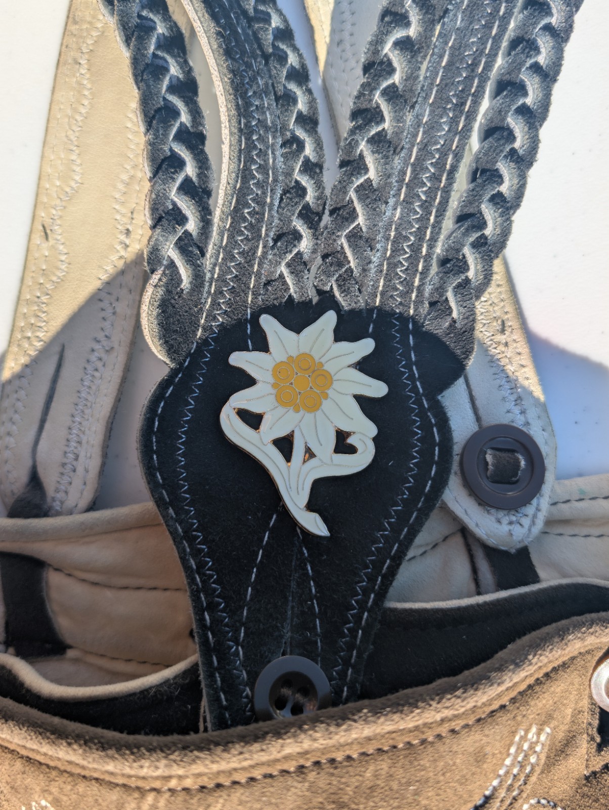 brown suede lederhosen