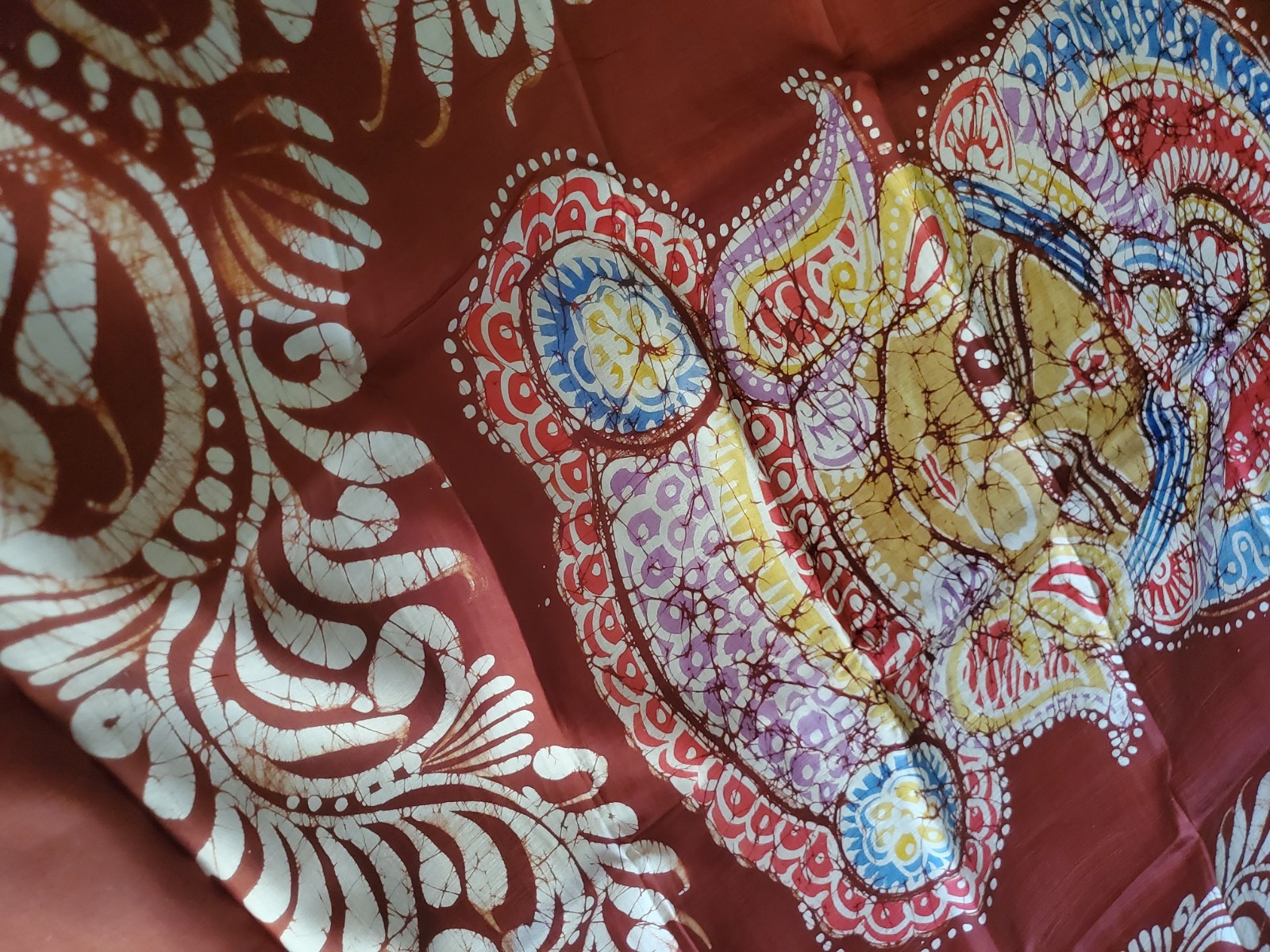 Women New Pure Silk Contemporary Batik Durga Saree Handloom Festive Wedding W Bp