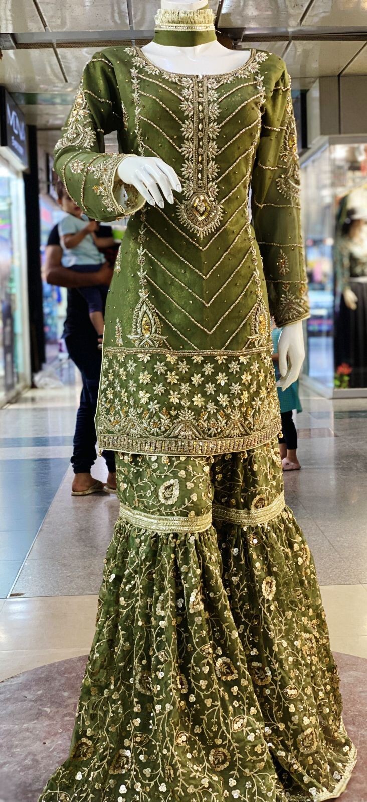 Pakistani Indian Wedding Collection Fully Heavy Handwork Shirt With Gharara