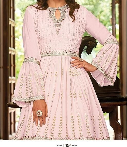 Mint Green & Pink Embroidered Sharara Set – Ethnic Wear