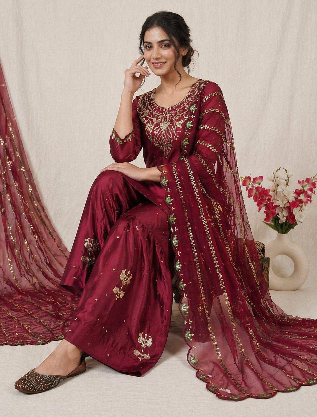 Unique Designer Japan Satin Salwar Kameez With Organza Dupatta For Party Wear