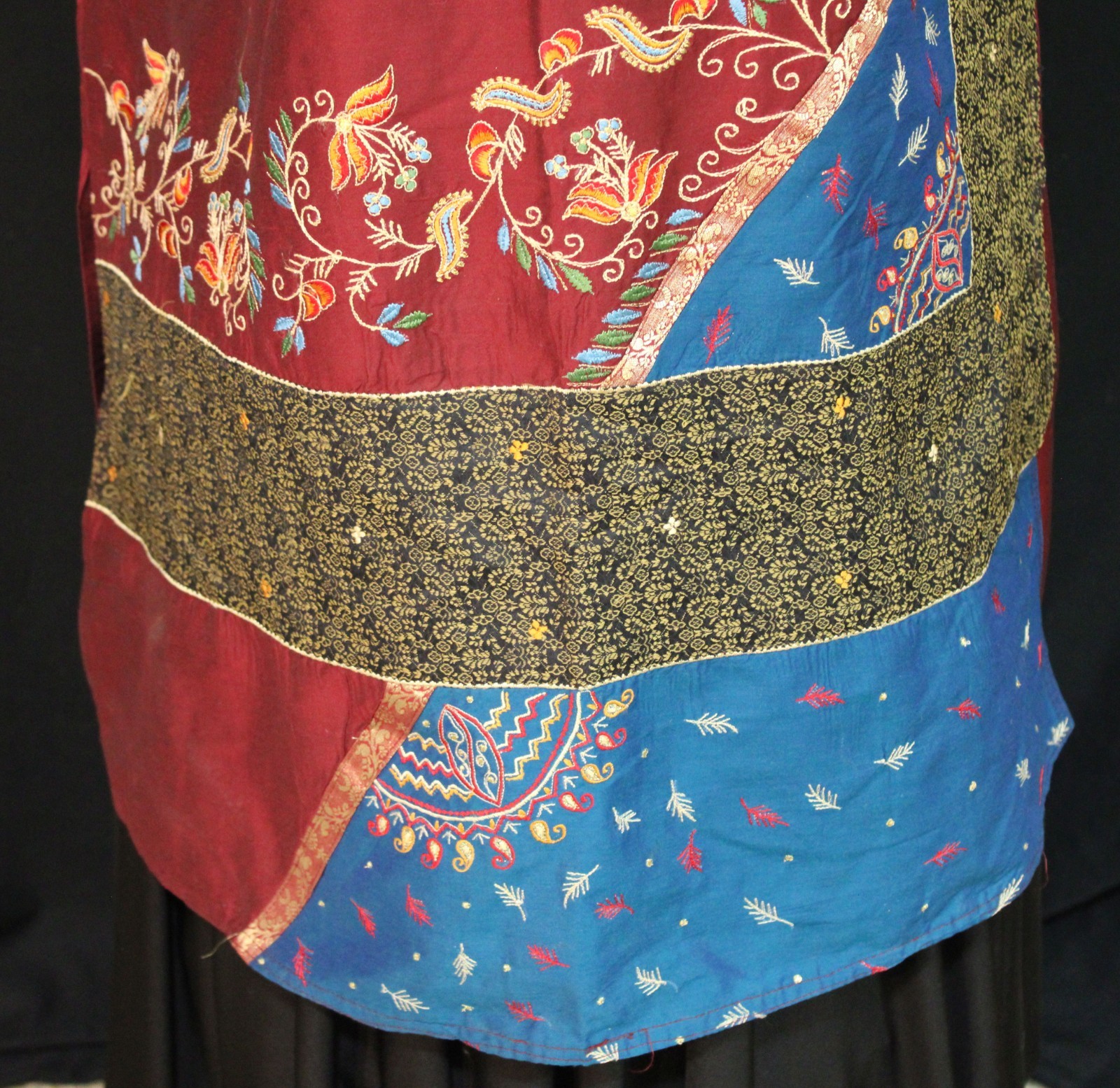 Sameera Fashions India Size Small Maxi Kurti Burgundy & Mixed Prints Full Sleeve