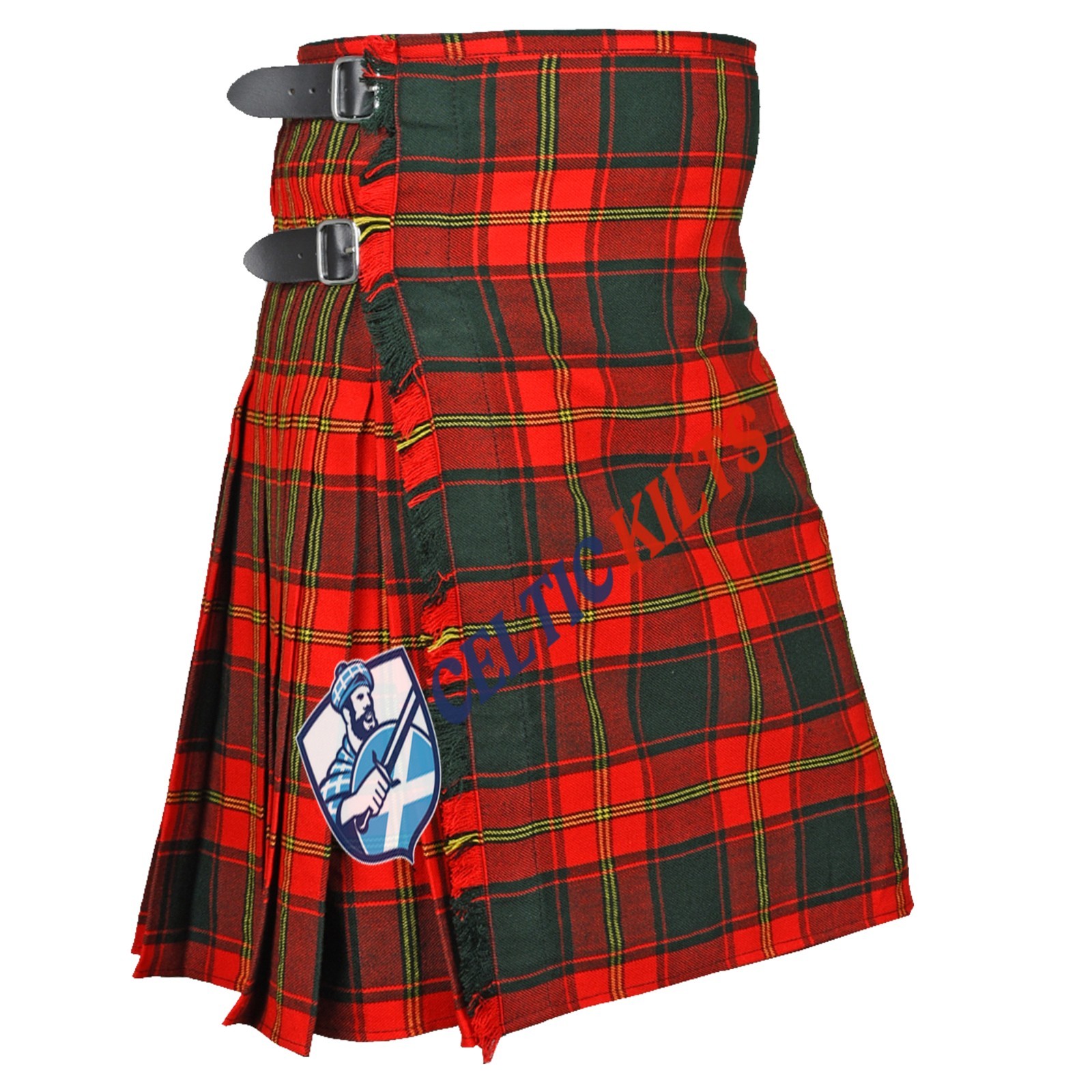 Scottish Handmade Traditional Ulster Red Tartan 8 Yard Kilt – Men Custom Size