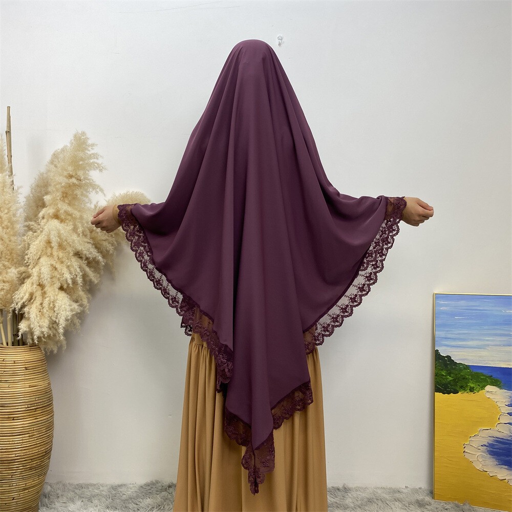 Muslim Women Overhead Khimar Prayer Garment Burqa Kaftan One Piece Hijab Top Eid