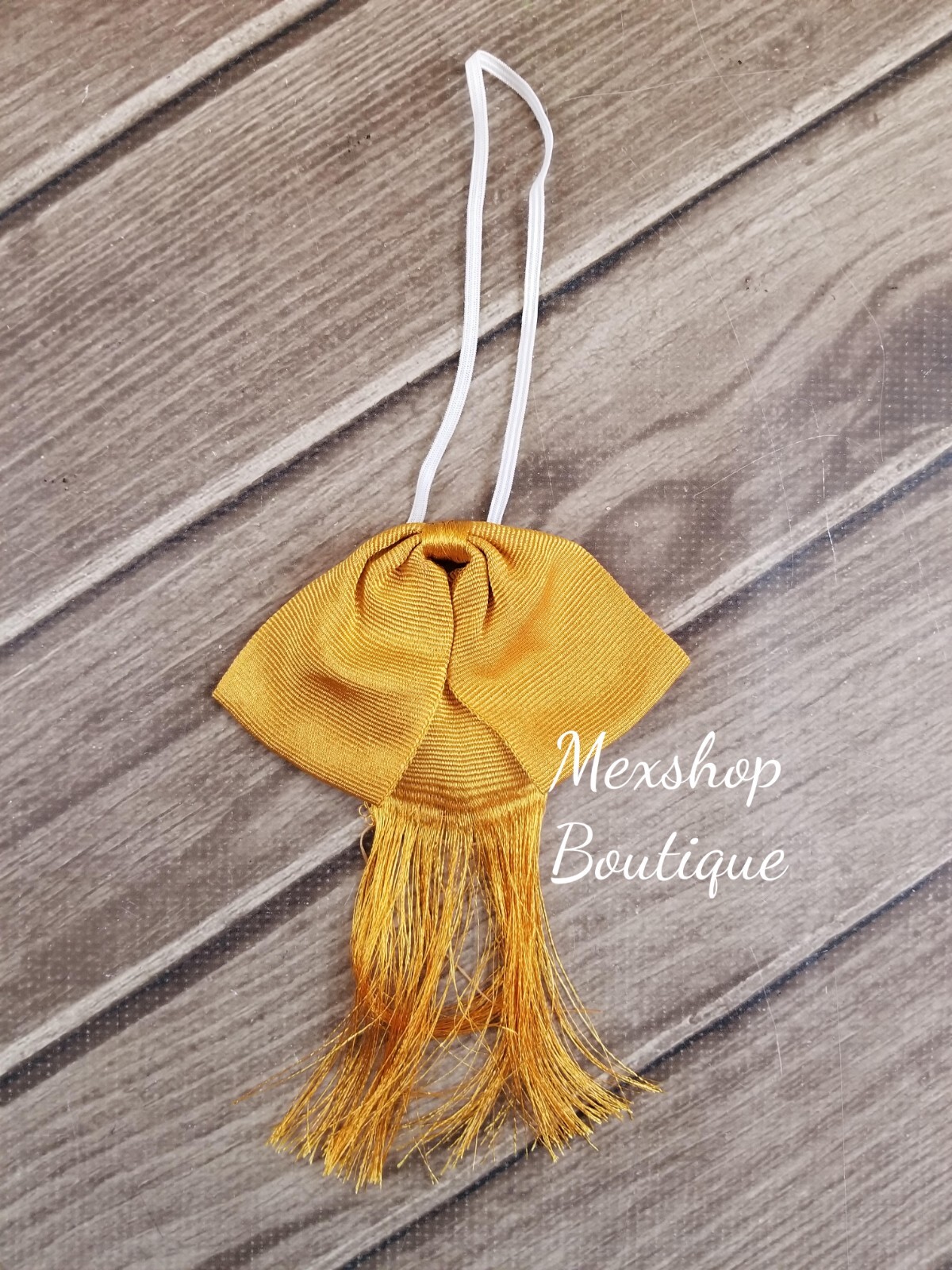 Economic Charro Mexican Bow Tie Handmade for Mexican Tailors, Color Gold