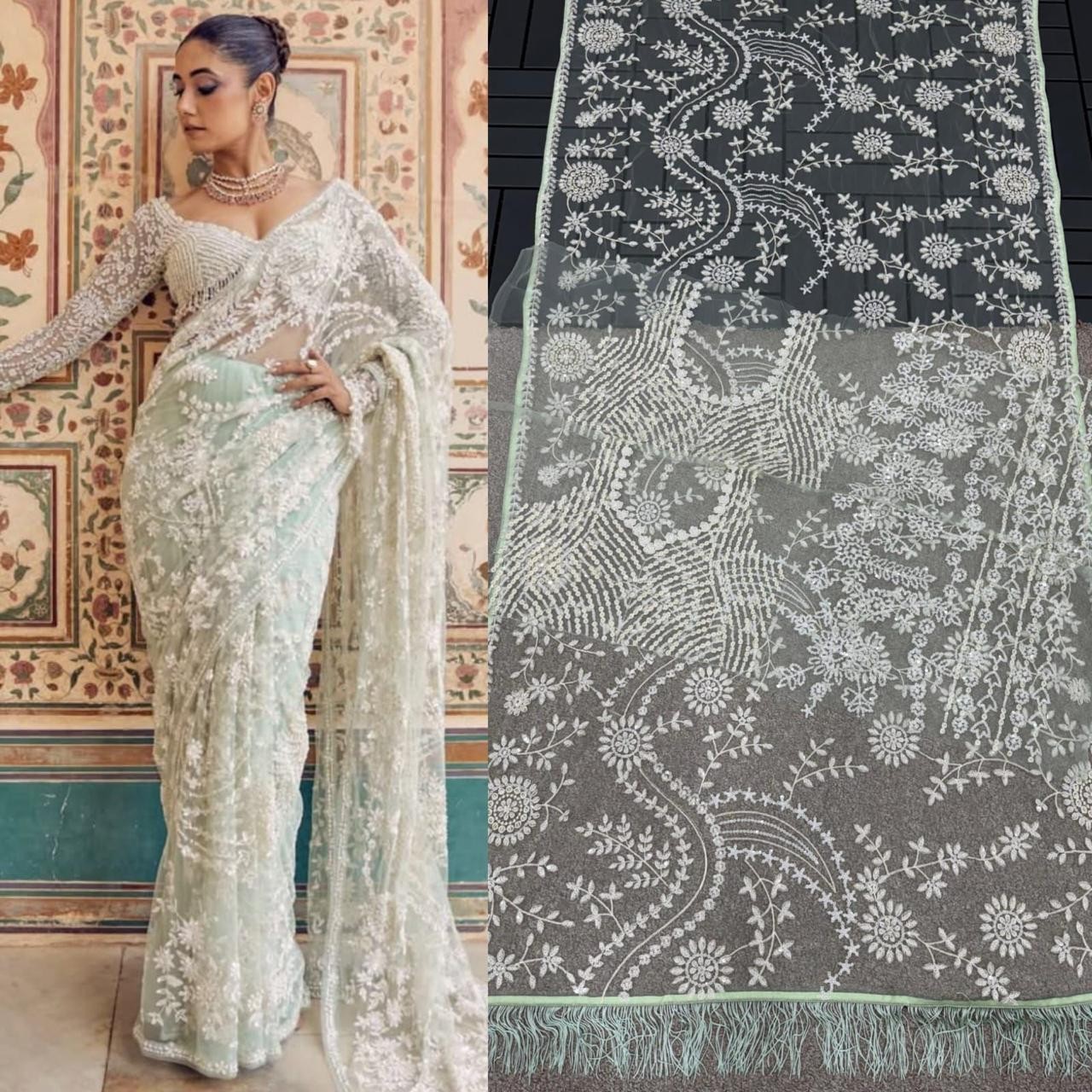 Saree Blouse Bollywood Party Wear Indian Pakistani New Sari Wedding Designer eid