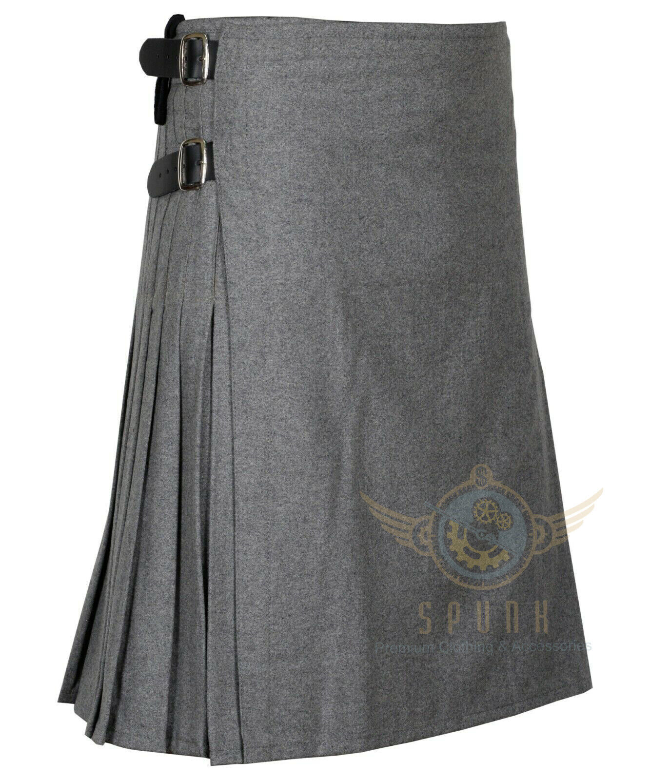 Scottish Traditional Highland Grey Wool 8 yard Kilt 100% Wool KILTS For Men