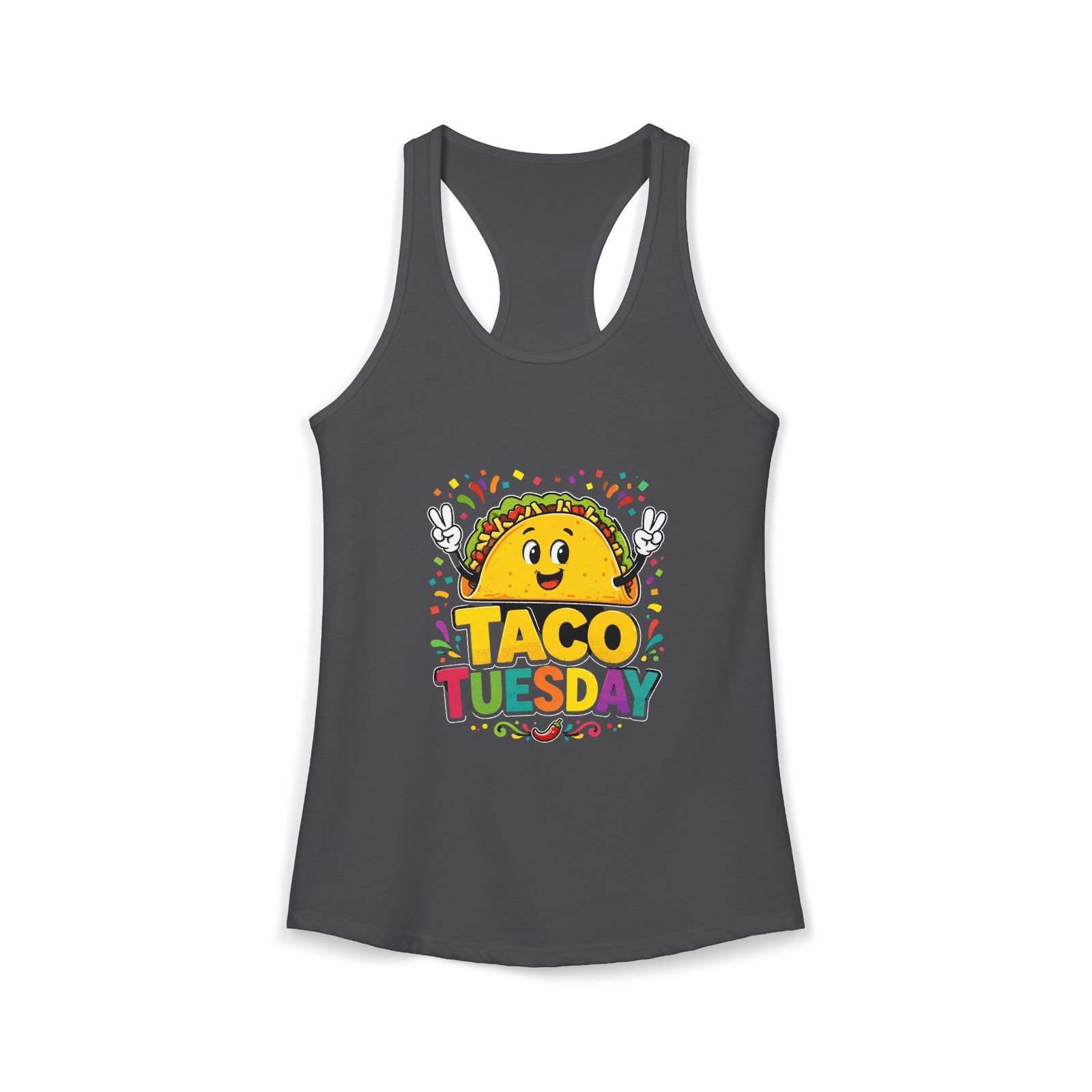 Womens Taco Tuesday Racerback Tank Funny Foodie Made in USA