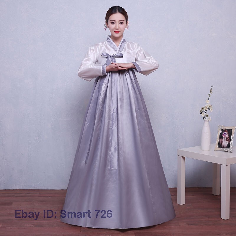 Ethnic Korean Hanbok Modern Women Asian Folk Stage Dance Performance Costume