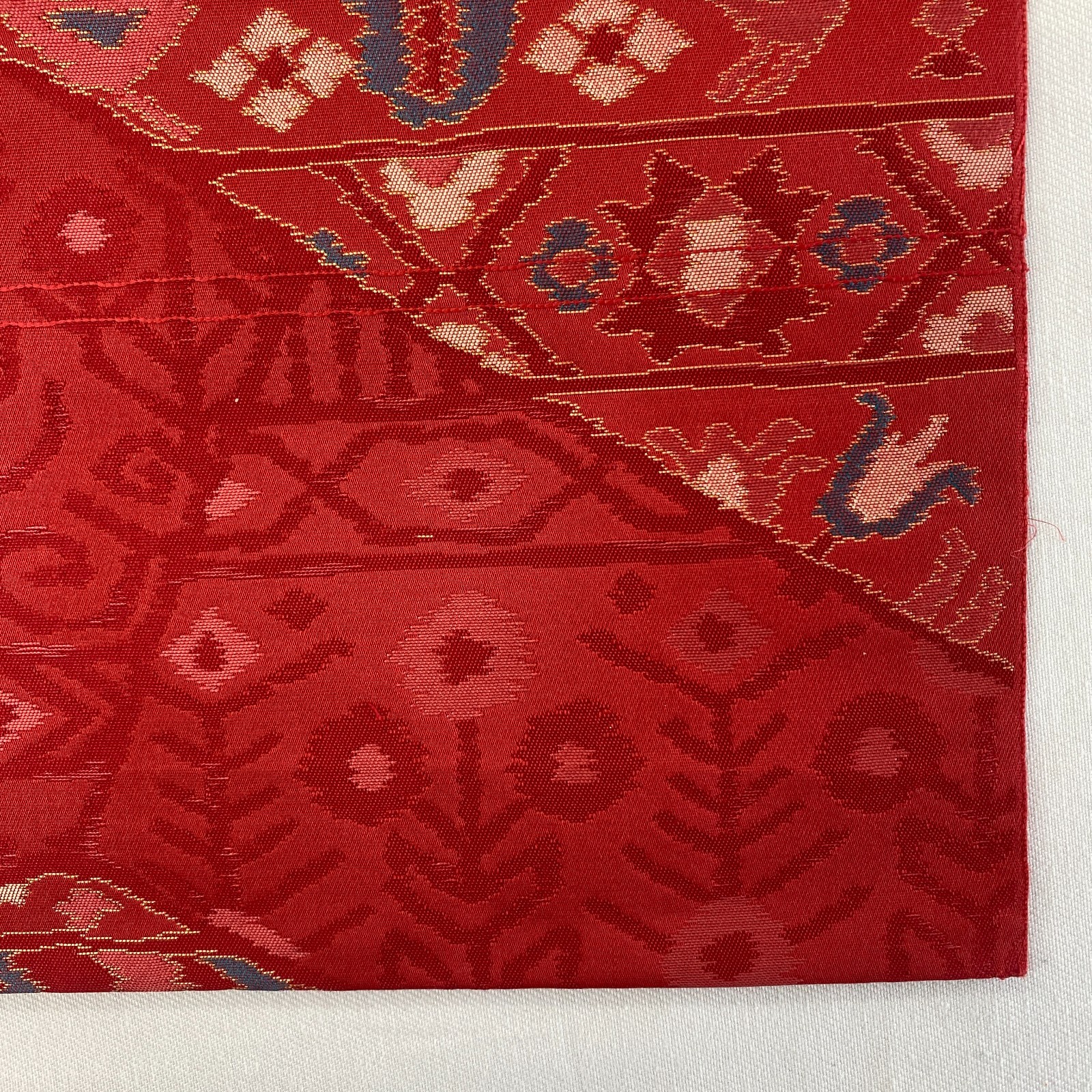 Japanese Vintage Kimono Nagoya Obi Silk Red Traditional Authentic 135x 11 in