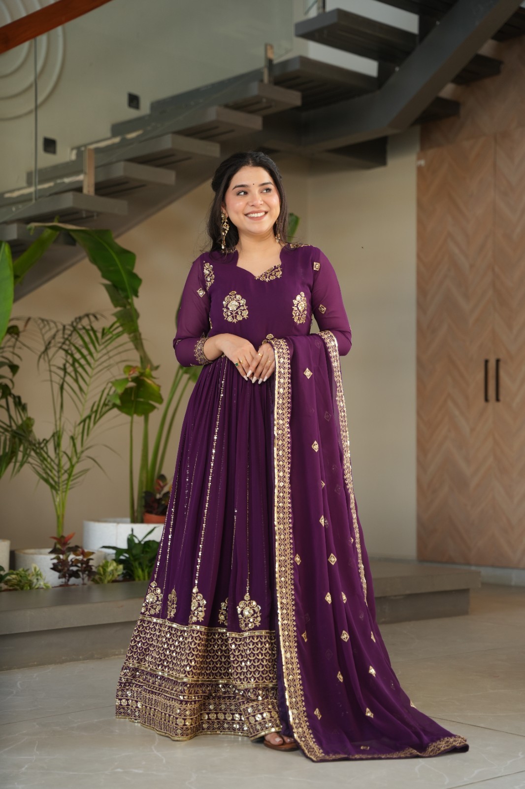 Women’s Faux Blooming Gown Navratri Garba Night Indian Traditional Wear