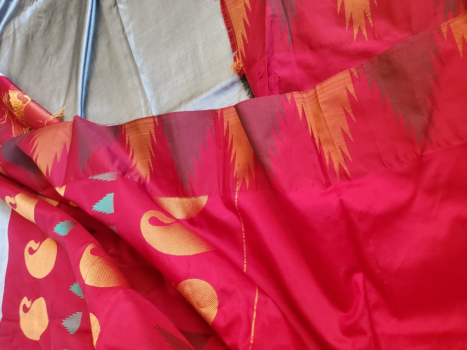 Women New Pure Silk Kanjivaram Saree Festive Wedding Party