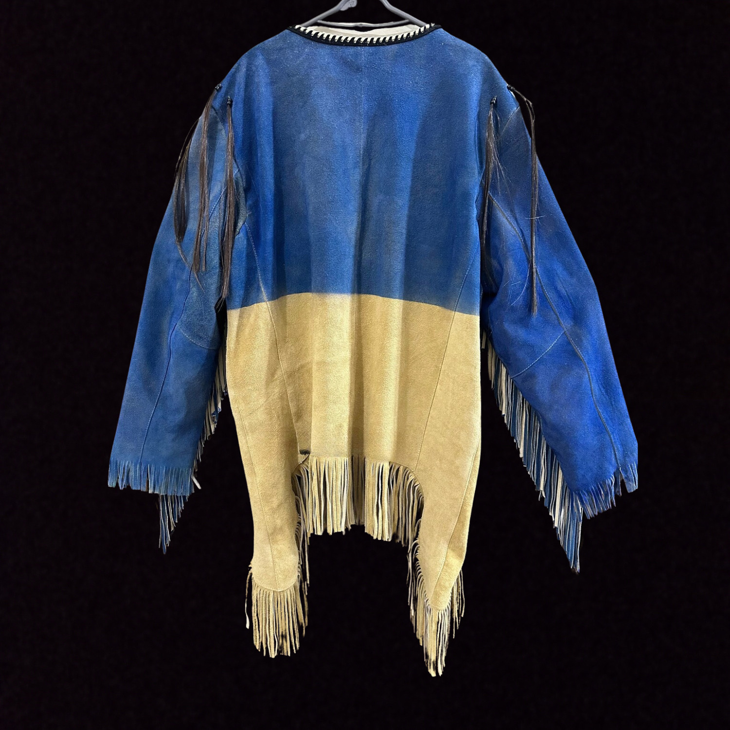 Antique Native American Plains Indian Suede Fringe Pow Wow Regalia War Shirt