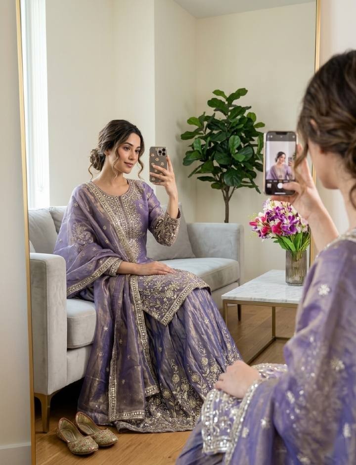 INDIAN SALWAR KAMEEZ PAKISTANI WEDDING PARTY DRESS WEAR BOLLYWOOD SUIT SHARARA