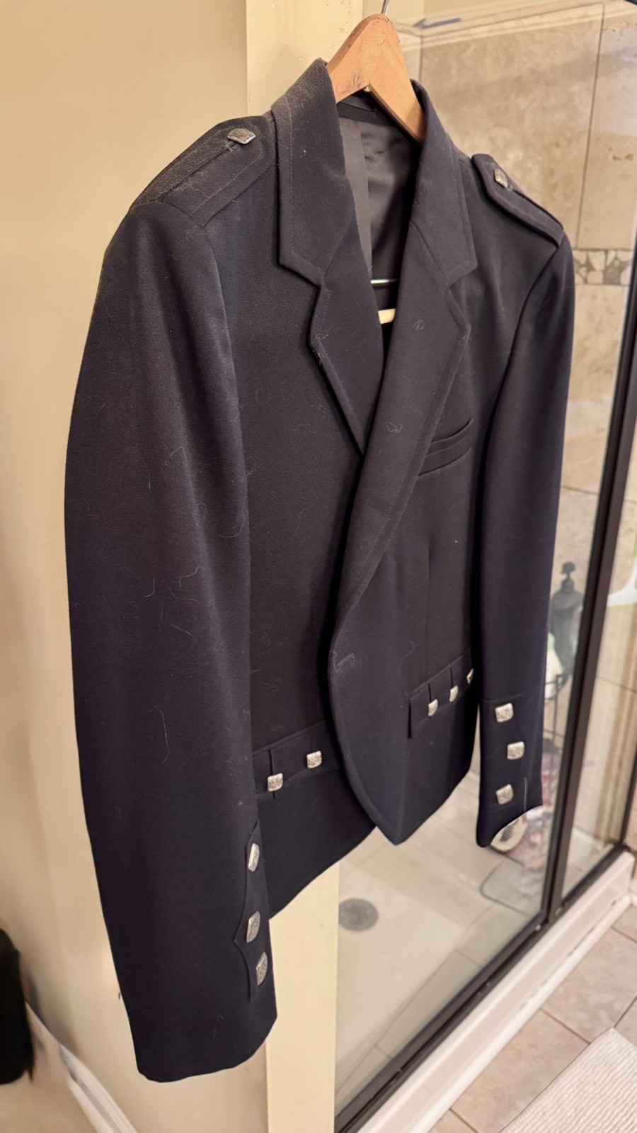 Geoffrey Tailor Highland Crafts Wool Jacket Mens Scotland Square Buttons (42L)