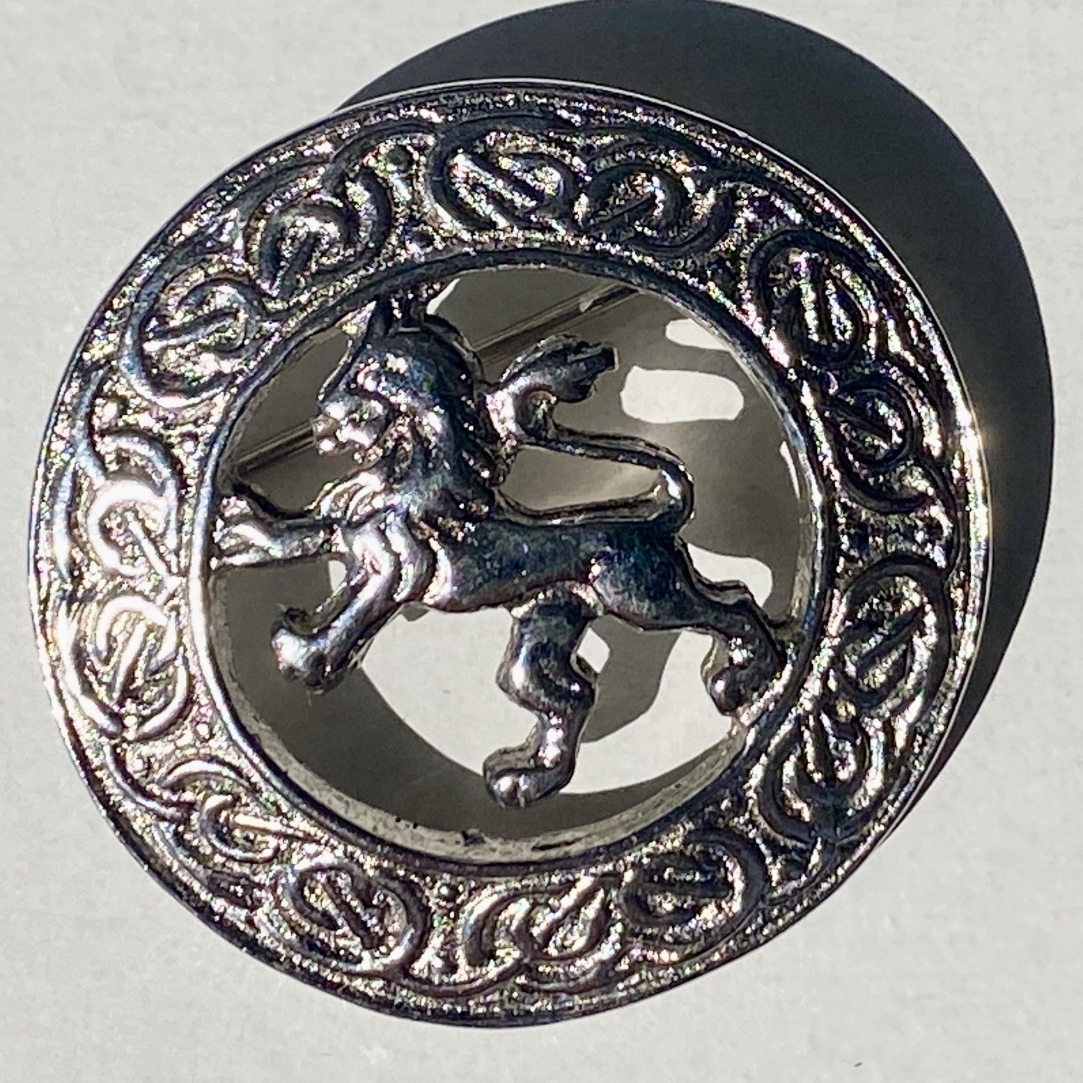Celtic Knots with Lion Rampant Signed CJ Scotland Carrick Jewelry Brooch Pin