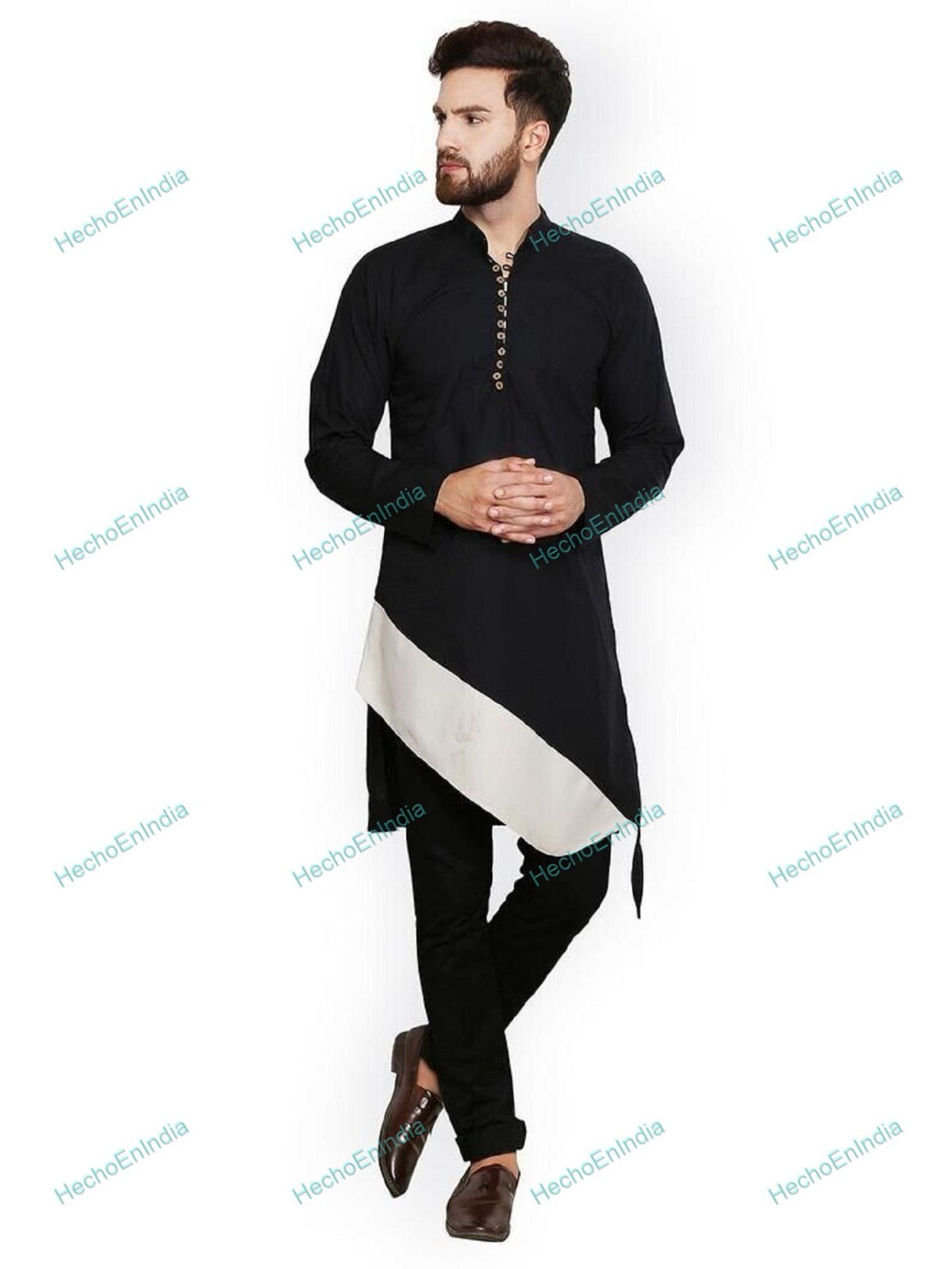 Traditional Cotton Solid Pathani Kurta Mens Designer Kurta With Pyjama