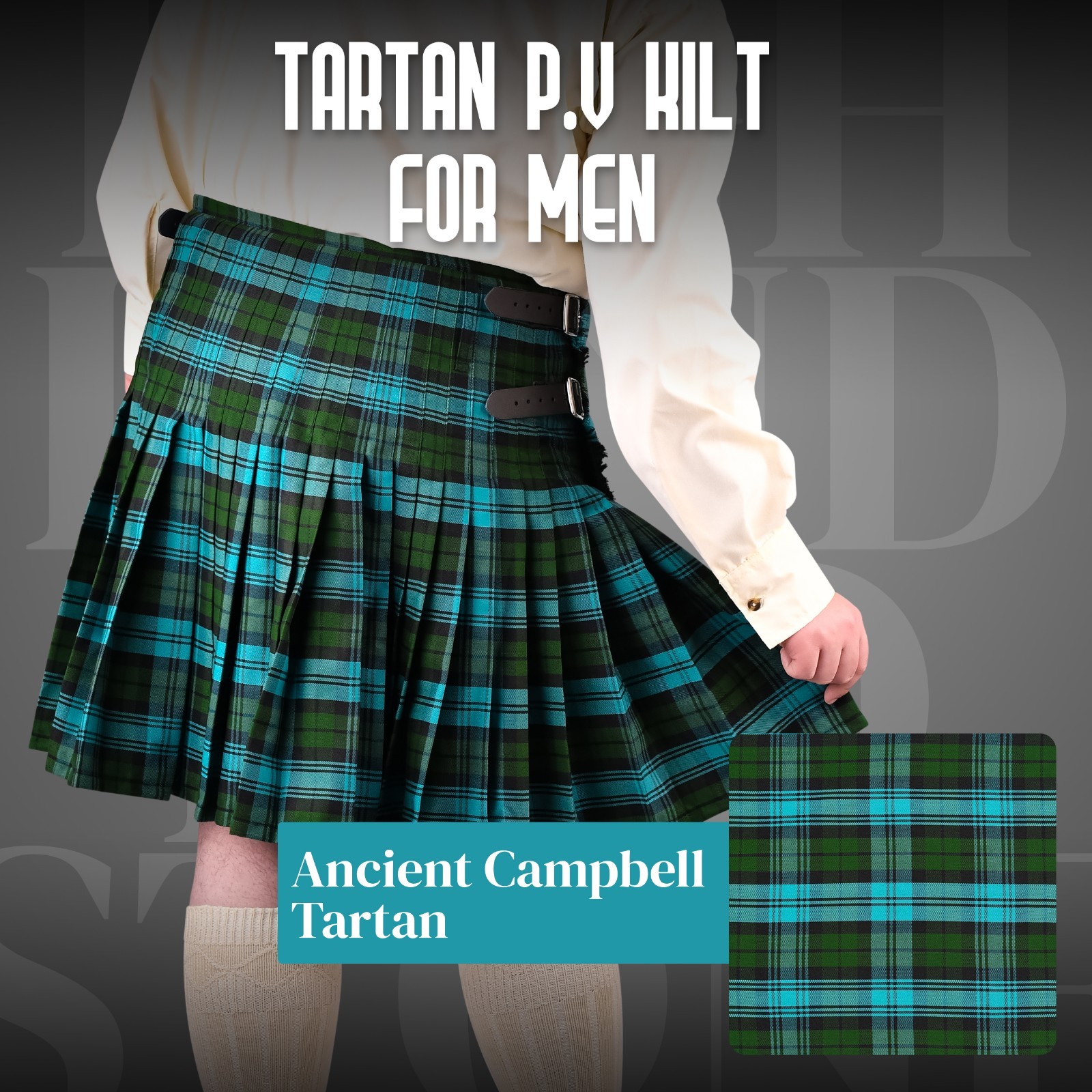 Kilt for Men I Scottish Tartan Kilt Polyviscose 8 Yard Traditional Mens Kilt
