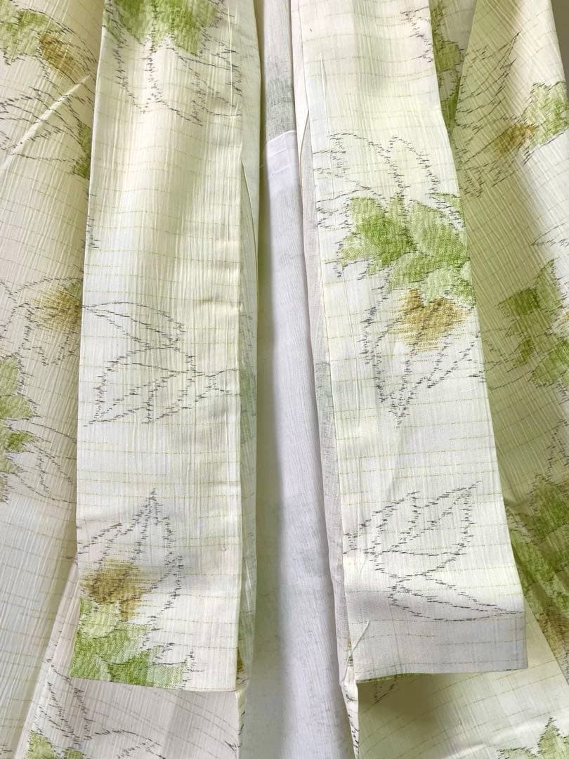 Kimono Mixed Polyester Linen Summer Kimono Ochre Botanical Design Motif