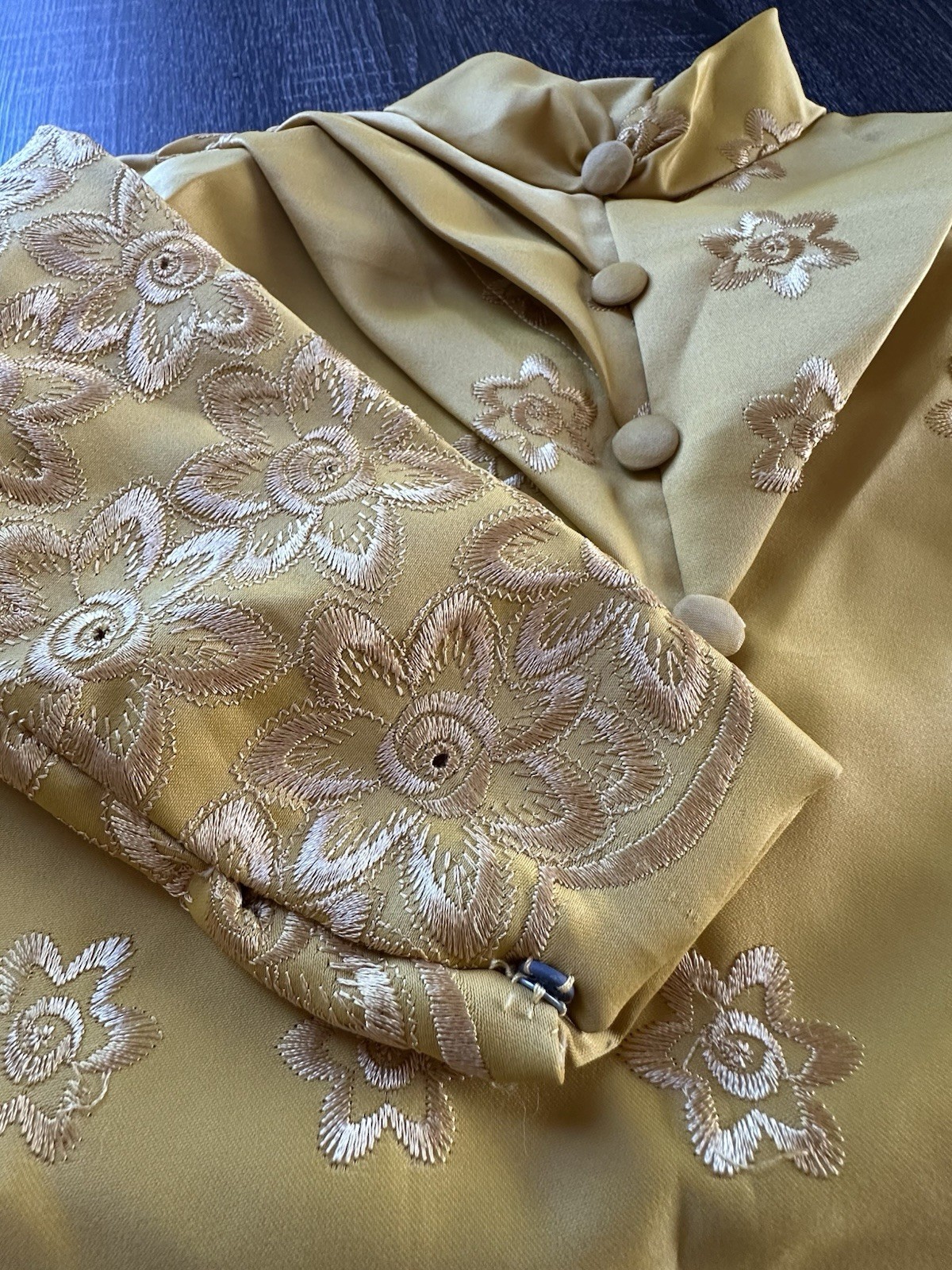 Vintage Two Piece Children’s Kurta Set, Beautiful GOLD With Embroidered Detail