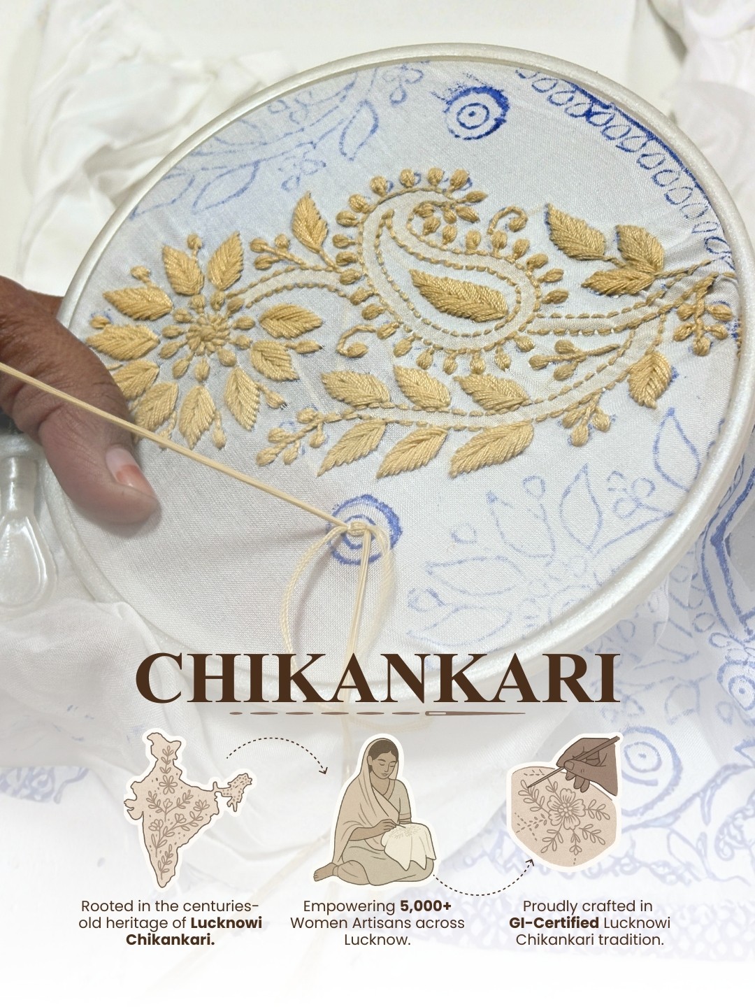 Women’s Rayon Chikankari Short Kurta Lavender, Lucknowi Chikankari, Handwork