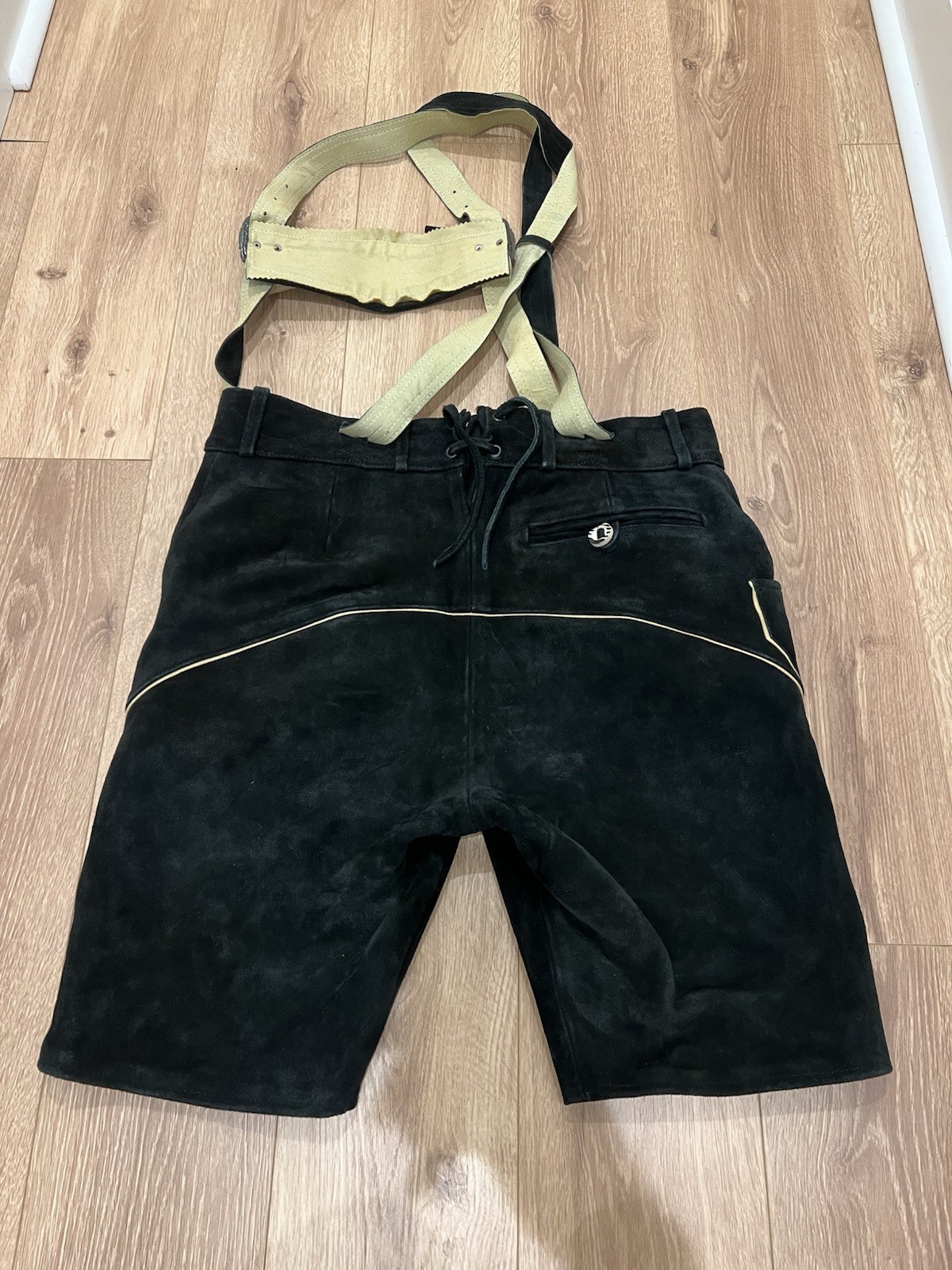 VTG Schöneberger Leather Lederhosen w Suspenders Oktoberfest Bavarian Trachten