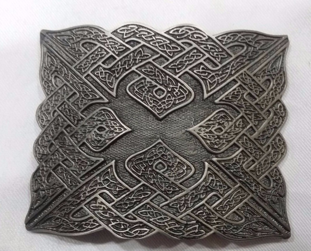 Celtic Knot Kilt Belt Buckle Silver Antique Finish/Highland Belt Buckles HS