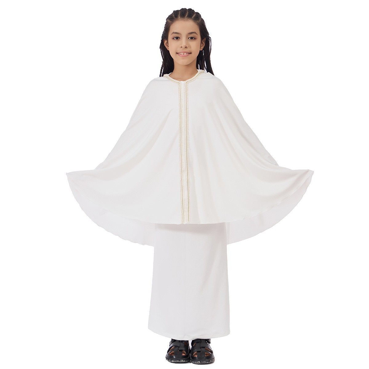 2Piece Set Kids Girls Long Dress Abaya Kaftan Prayer Maxi Robe Moedst Blouse Top