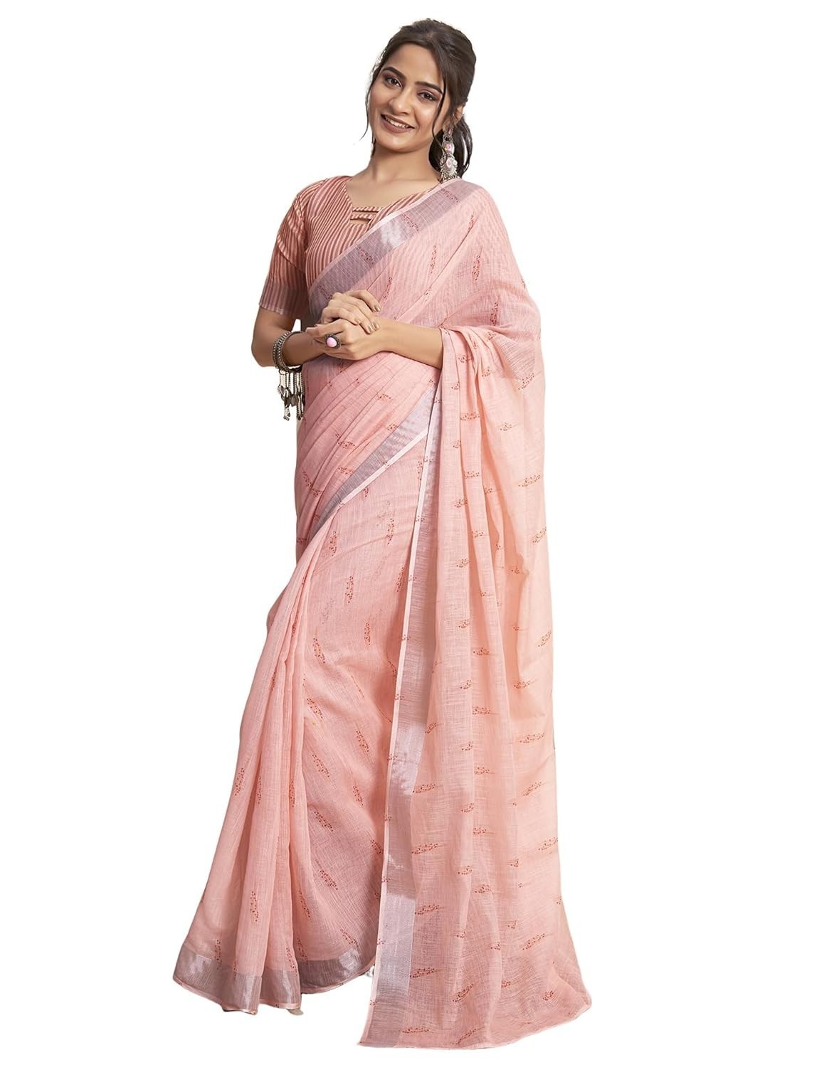 Women’s Cotton Printed Ready to Wear One Minute Saree With Unstitched Blouse
