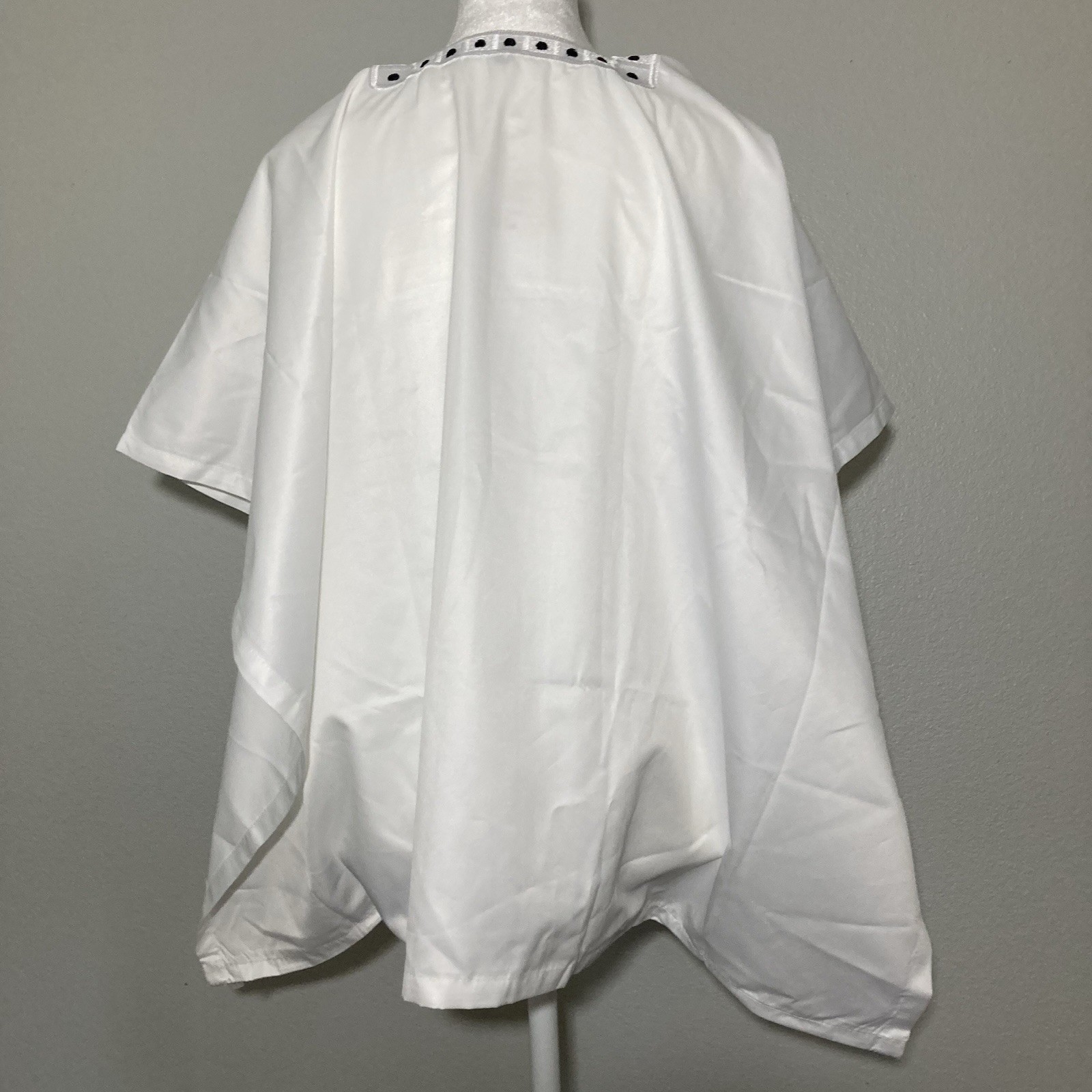 HD African Nigerian Mens Sz XL Agbada/ Caftan Shirt White Black Embroidery New