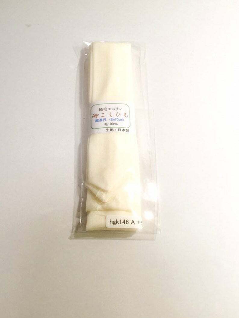 Koshihimo very long size 270cm ( 106 inches ) white / tool for wearing kimono