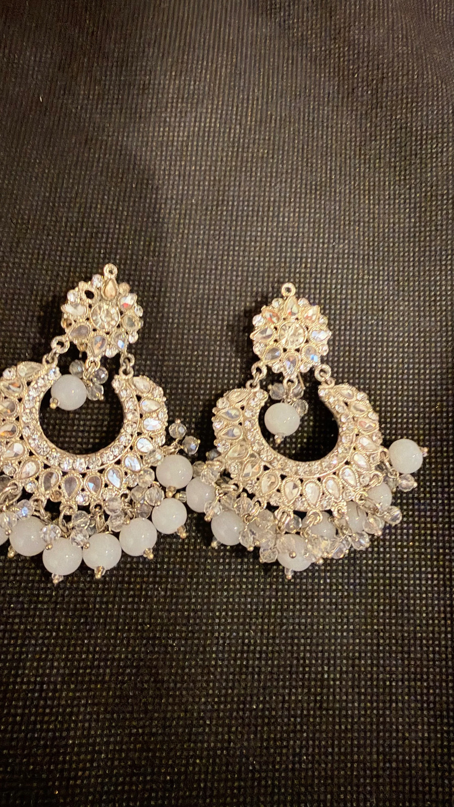 Crystal and Pearl adorned Jhumka’s/Earrings