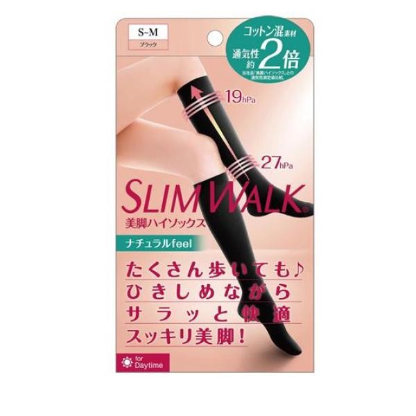 [Slimwalk] [S-M] [Black] Slim Leg High Socks (1 Pair)