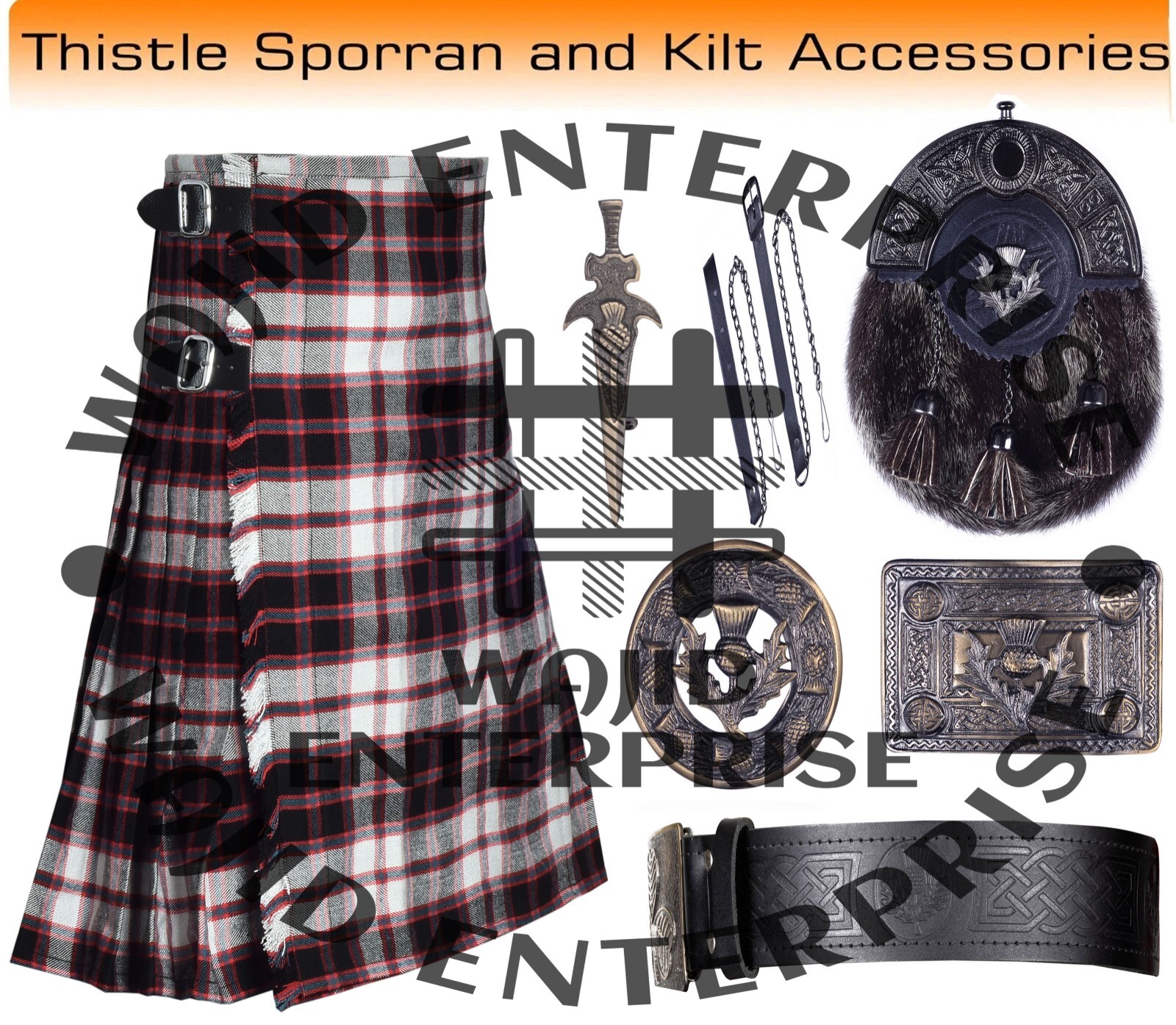 Macpherson Hunting Tartan 8 Yard Kilt – Scottish Men Custom KILTS & Accessories