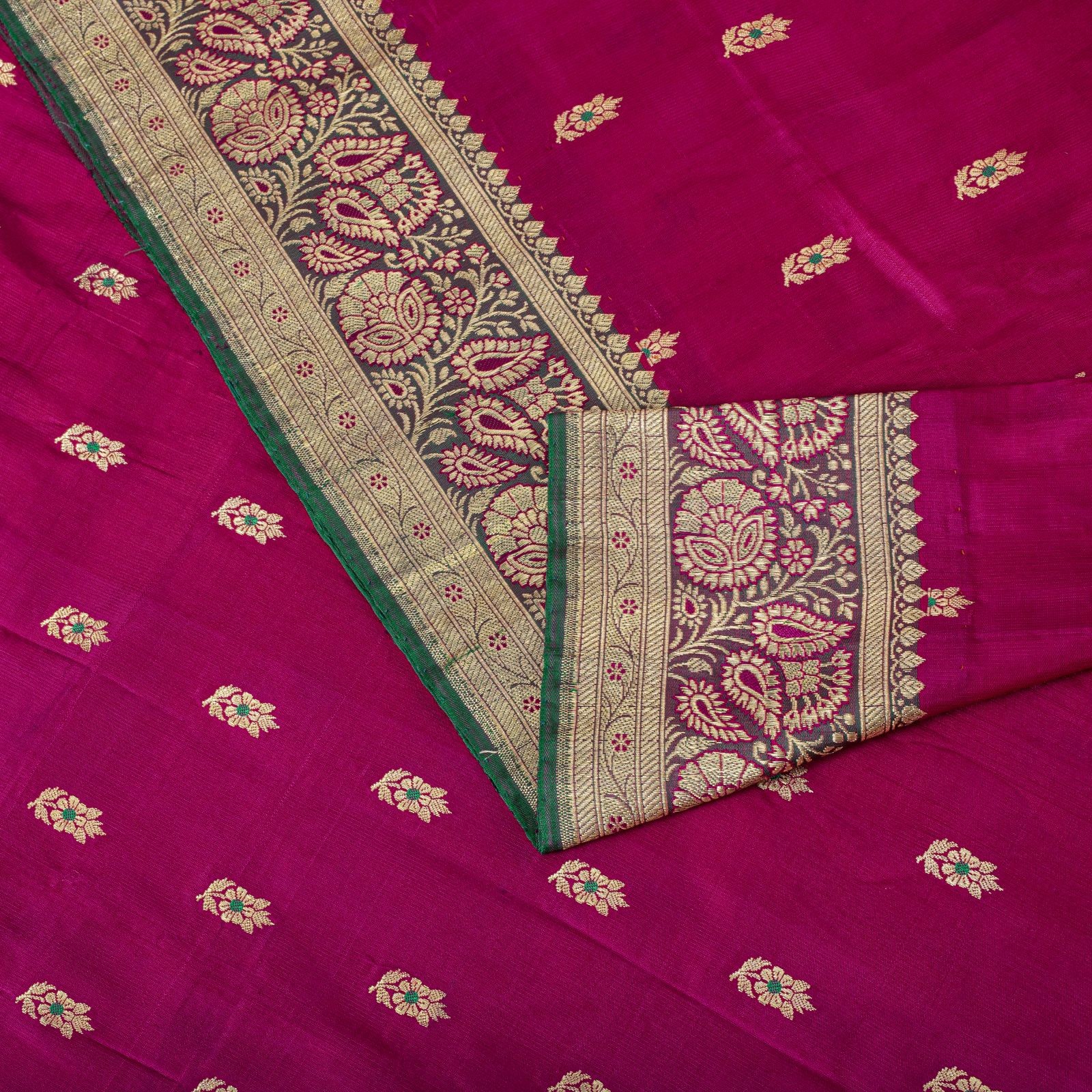 Sanskriti Vintage Pink Pure Satin Saree Banarasi Brocade Meenakari 5 Yard Sari
