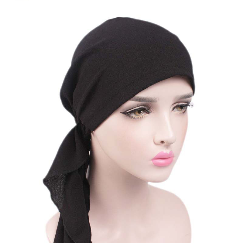 New Women Head Scarf Chemo Hat Turban Pre-Tied Headwear Bandana Tichel Cancer