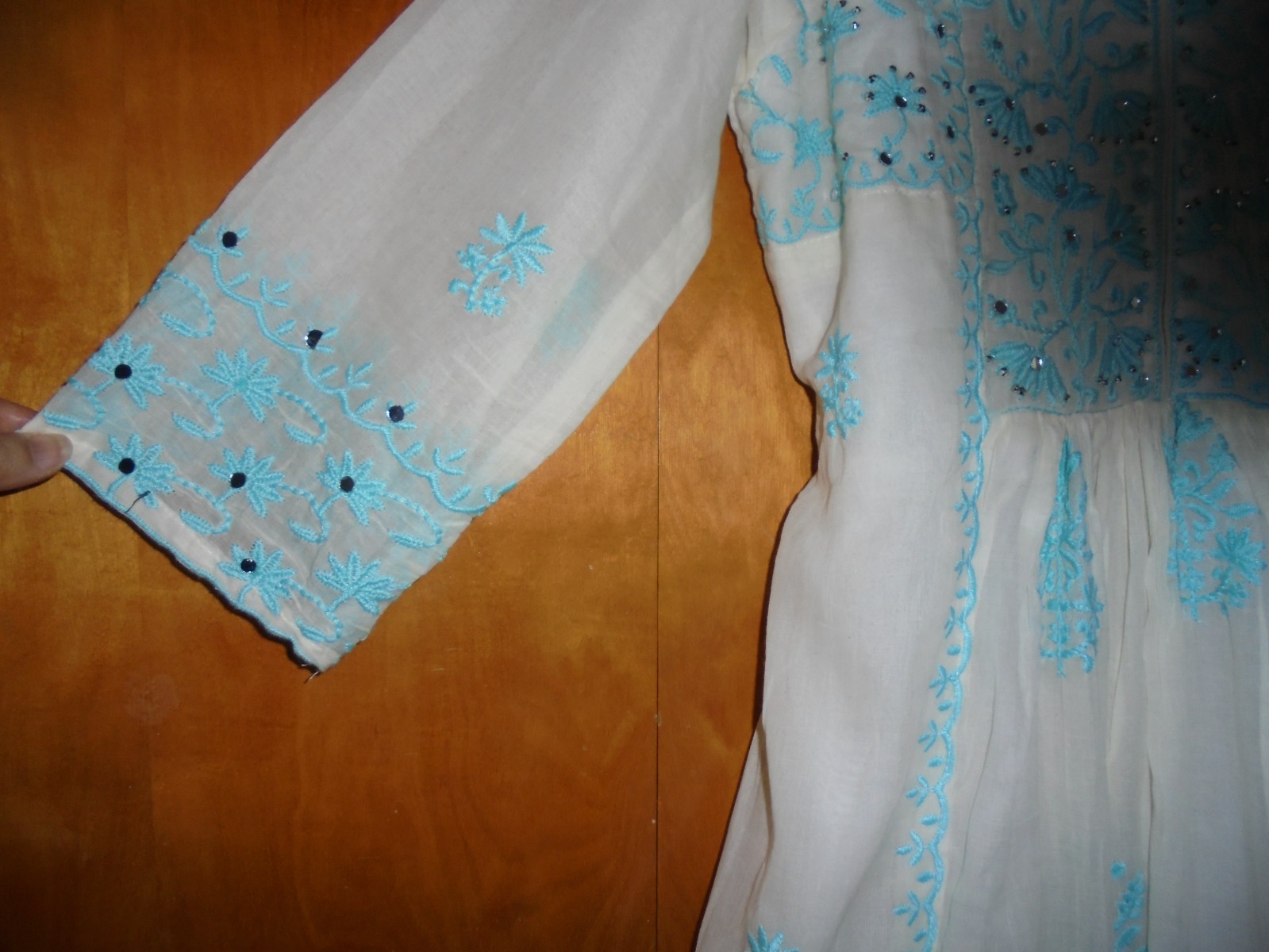Indian Pakistani anarkali long kurta white size M not Khaadi Maria B Sadabahar