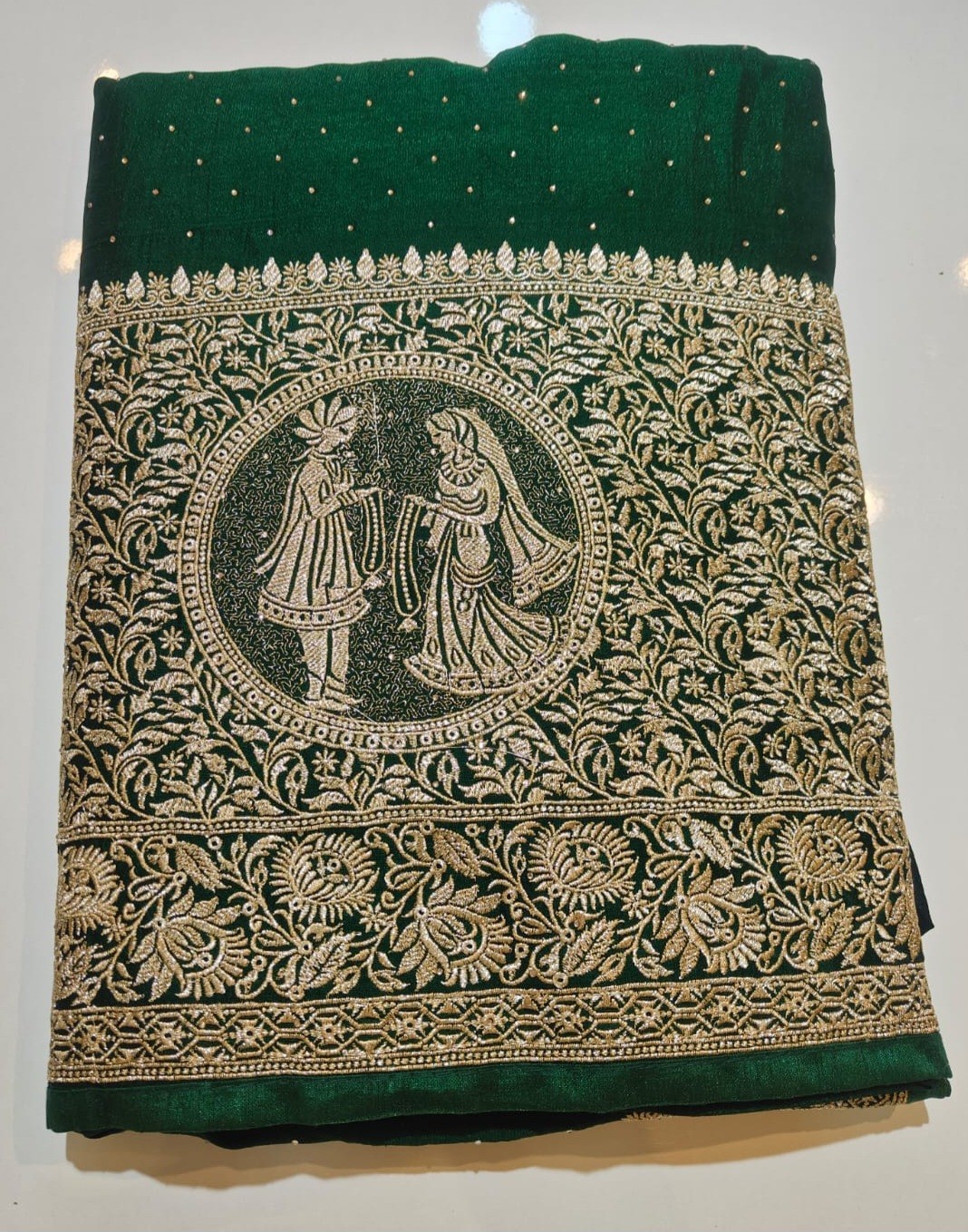 Silk Saree with Zari And Stone Work